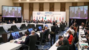 Les membres du G7 lors d'une réunion le 15 avril 2023 au Japon.