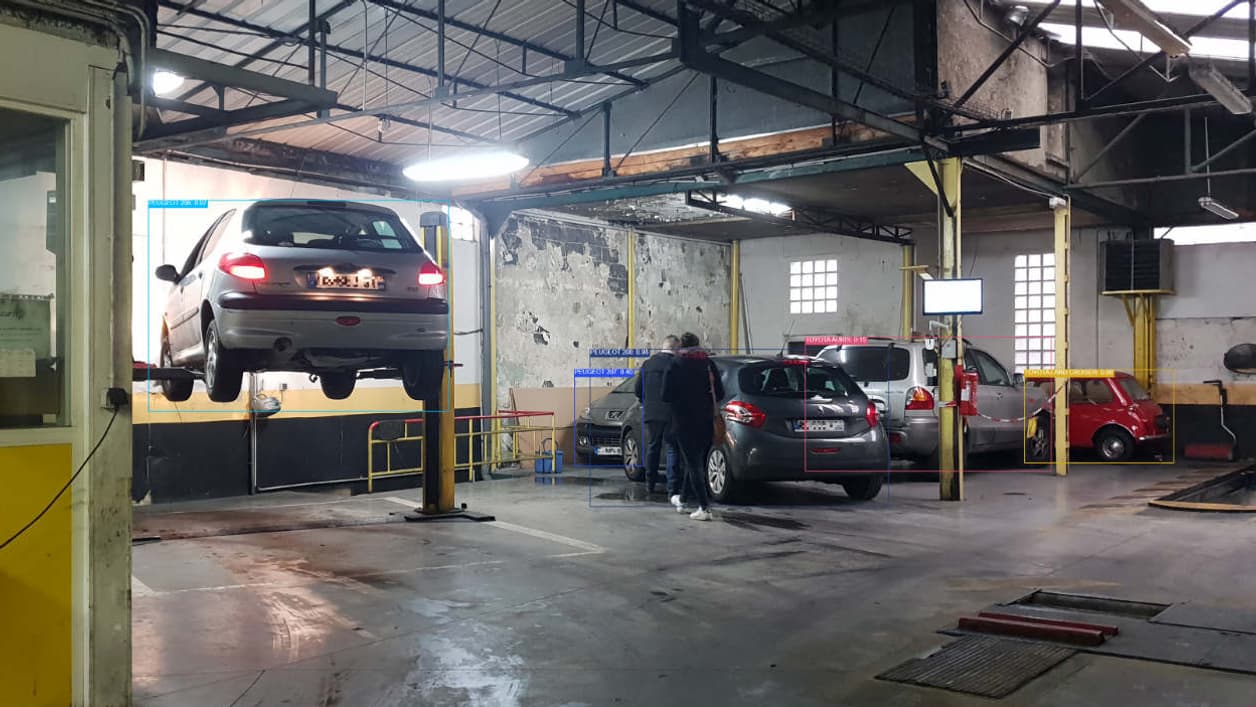 Sur cette photo prise dans un centre de contrôle technique, le résultat est bluffant: les 3 modèles les plus populaires sont reconnus.