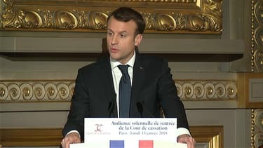Emmanuel Macron, à l'audience solennelle de rentrée de la Cour de cassation.