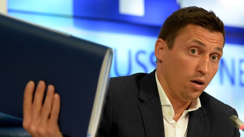 Legkov lors d'une conférence de presse en 2016