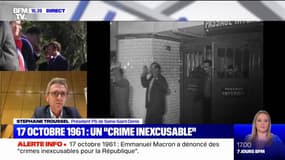 17 octobre 1961: Stéphane Troussel, président PS de Seine-Saint-Denis, salue le "pas supplémentaire engagé par le président de la République"