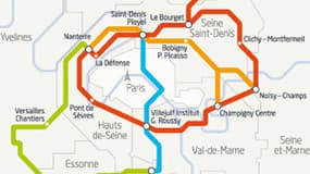 Plan du futur Grand Paris Express