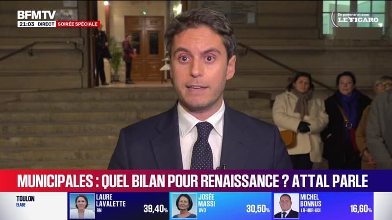 Municipales 2026: Gabriel Attal annonce que 100 maires Renaissance sont élus dès le premier tour