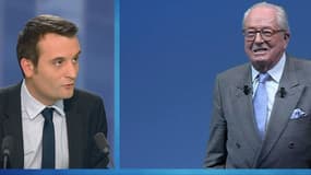 Florian Philippot, vice-président du FN et Jean-Marie Le Pen 