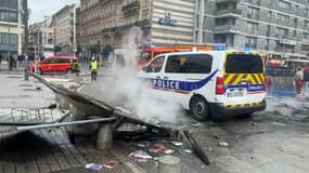 Des incidents en marge de la mobilisation à Rouen le 23 mars 2023.