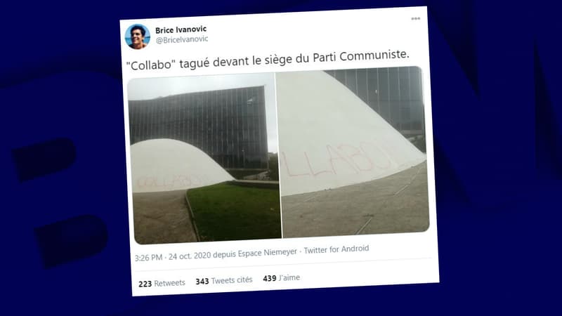 La façade du PCF taguée à Paris