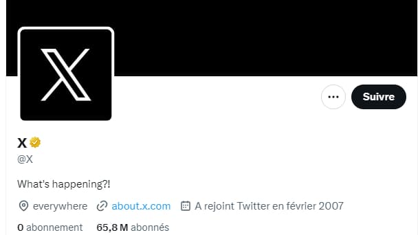 Sur le réseau social, le compte officiel de l'entreprise a perdu son nom d'utilisateur "@Twitter" et a été renommé X.