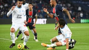 Alvaro et Neymar lors de PSG-OM