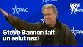 Steve Bannon, ancien conseiller de Donald Trump fait un salut nazi de la convention des conservateurs américains