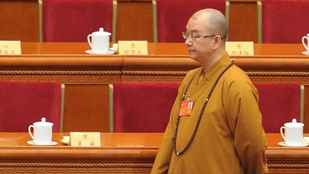 Le maître bouddhiste Xuecheng à Pékin en mars 2014. 