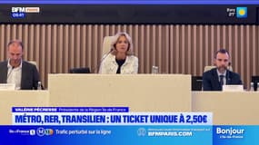Valérie Pécresse explique avoir voulu "réduire les fractures territoriales et sociales en Ile-de-France" avec la mise en place d'un ticket unitaire