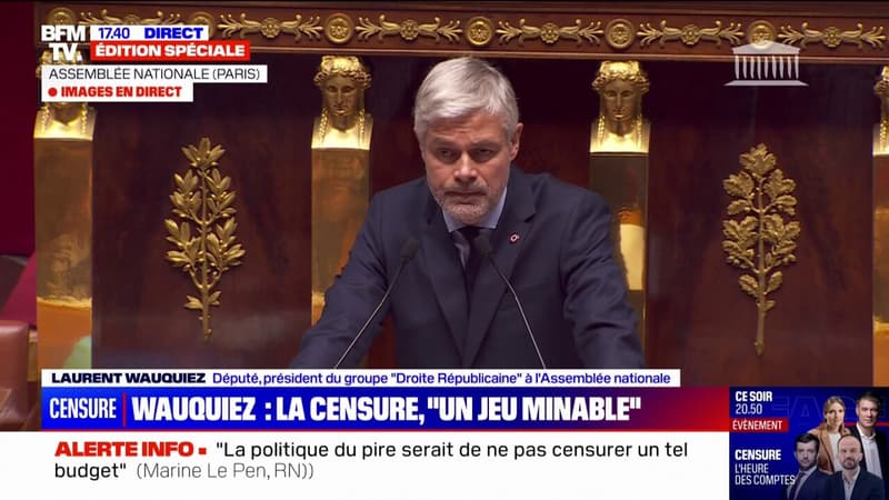 Motion de censure: Laurent Wauquiez dénonce une 