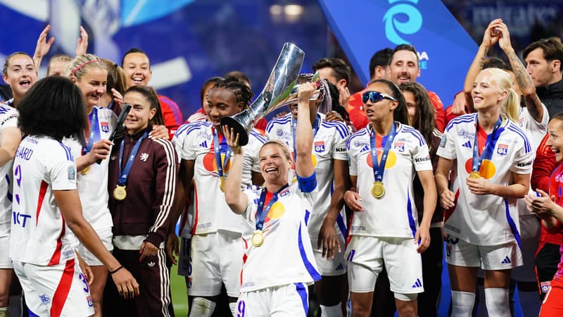 L'Olympique lyonnais a remporté l'Arkéma Première Ligue 2024/2025, le 16 mai 2025.