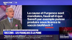 Axel Kahn, généticien: "Ce serait, pour la santé publique, la meilleure chose" que Sanofi puisse produire le vaccin BioNtech sous licence