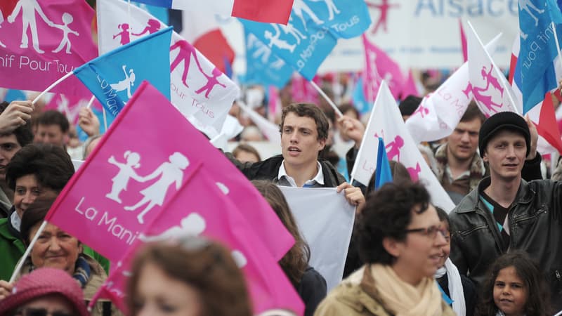 Un millier de personnes ont manifesté ce samedi à Strasbourg contre le mariage homosexuel.