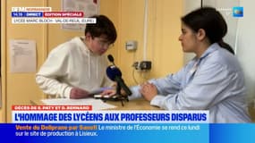 Eure: l'hommage de lycéens de Val-de-Reuil à Samuel Paty et Dominique Bernard