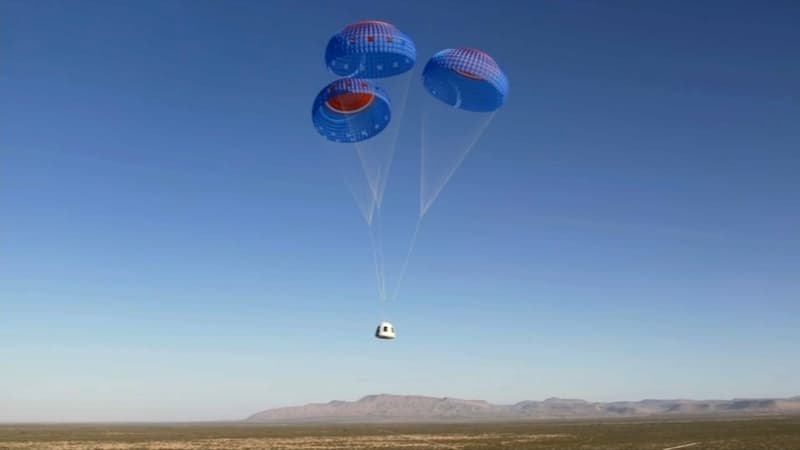 Le retour sur Terre de la capsule Blue Origin 