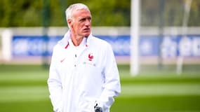 Didier Deschamps à l'entraînement des Bleus, le 30 mai 2022
