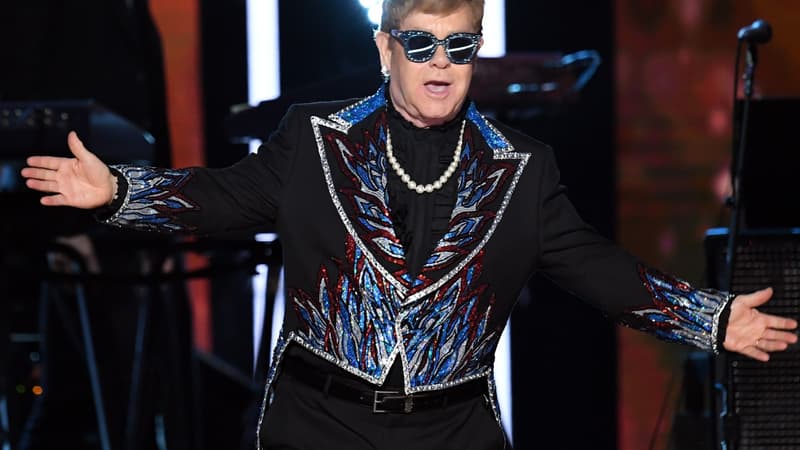 Elton John aux Grammy Awards, le 28 janvier 2018 à New York