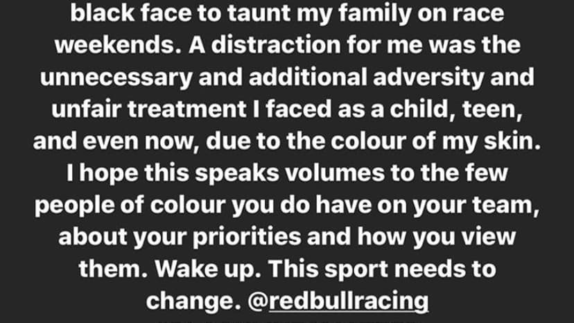 Le message de Lewis Hamilton publié sur Instagram. Le message de Lewis Hamilton publié sur Instagram.