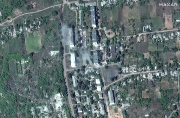 The Ukrainian city of Soledar, before being attacked by strikes, August 1, 2022