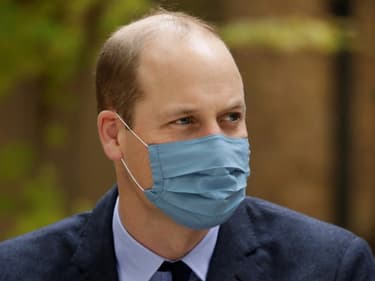 Le prince William, deuxième dans l'ordre de succession à la couronne britannique, lors d'un engagement à Londres le 20 octobre 2020