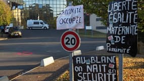 La maternité du Blanc lors de la mobilisation contre sa fermeture.