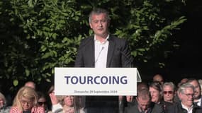 Gérald Darmanin lors de sa rentrée politique à Tourcoing le 29 septembre 2024. 