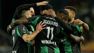 La joie des joueurs de Lens après l'ouverture du score, 4 octobre 2025