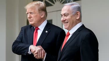 Donald Trump et Benjamin Netanyahu lors d'une rencontre à la Maison Blanche, le 25 mars 2019