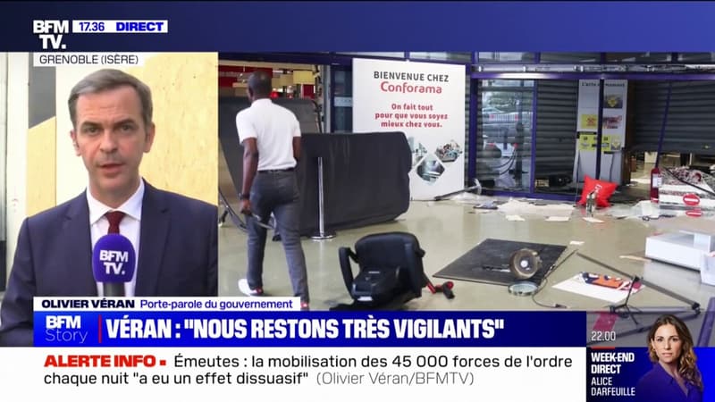 Violences et pillagesl: selon Olivier Véran, la mobilisation des 45.000 forces de l'ordre chaque nuit 