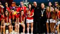 Luis Rubiales et les joueuses espagnoles fête le sacre mondial de la sélection féminine, le 20 août 2023