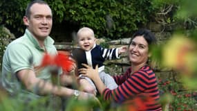 Fañch et ses parents en octobre 2017.