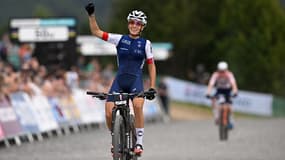 Pauline Ferrand-Prévot lors des championnats du monde à Glasgow, le 10 août 2023