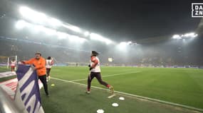 Les joueurs du Bayern Munich s'échauffent lors de Dortmund-Bayern, le 30 novembre 2024.