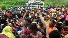 Des réfugiés rohingyas dans un camp au Banglesdeh le 9 septembre 2017
