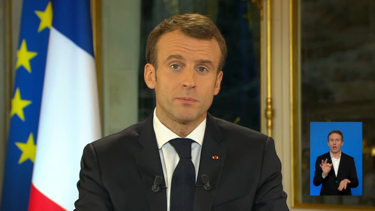 Emmanuel Macron lors de son adresse à la Nation, lundi 10 décembre 2018