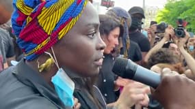 Aïssa Maïga le 2 juin lors du rassemblement pour Adama Traoré