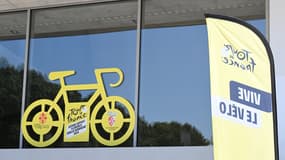 Le grand départ du Tour de France sera donné à Florence en Italie. Ici le panneau annonçant le départ, 28 juin 2024