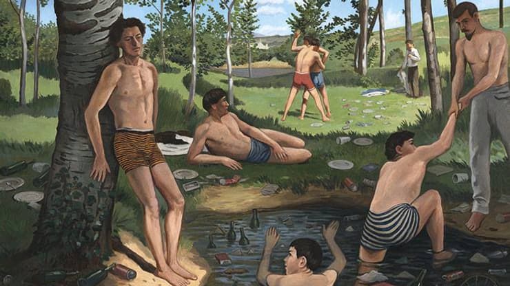 Oeuvre inspirée Des "Baigneurs", de Frédéric Bazille. Oeuvre inspirée Des "Baigneurs", de Frédéric Bazille.
