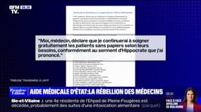 Aide médicale d'État: 3500 médecins s'engagent à "continuer de soigner gratuitement" les patients sans-papiers si le dispositif est supprimé