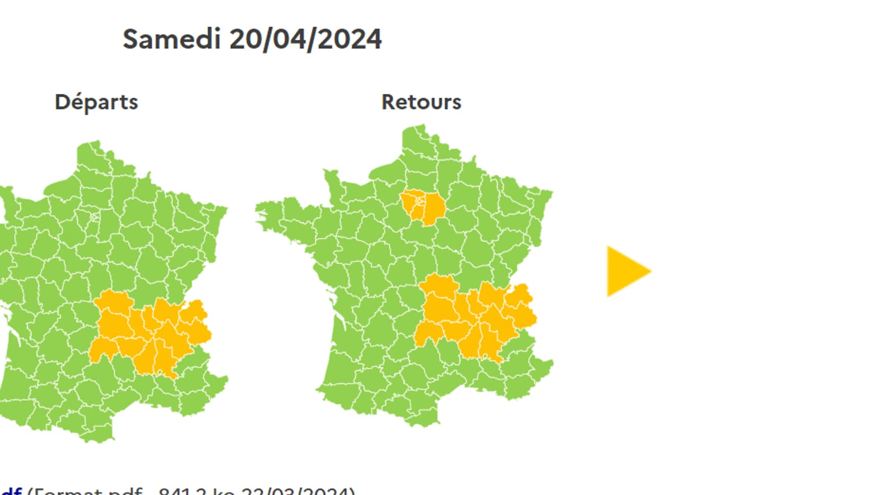 Prévisions Bison Futé samedi 20 avril