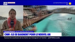 Marseille: le bain du Nouvel An du cercle des nageurs perturbé par le vent