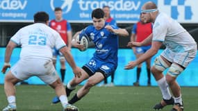 Paul Surano du RC Vannes contre le Montpellier HR, à Vannes le 22 février 2025