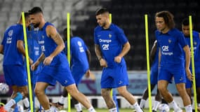 Giroud, Lucas Hernandez et Guendouzi à l'entraînement