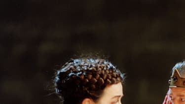 Dominique Valadie, Carlo Brandt et Michel Didym le 9 Juillet 1996 dans la pièce Edward II de Christopher Marlowe.