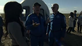 William Shatner après l'atterrissage 