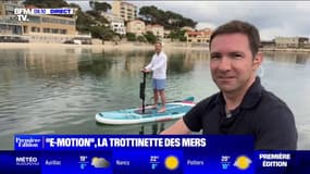 BFMTV teste la "E-motion", la trottinette des mers, à Bandol dans le Var