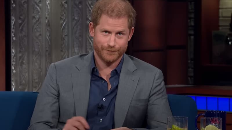 Le prince Harry dans le Late Show de Stephen Colbert, le 10 janvier 2023.