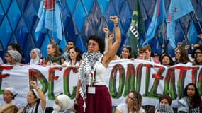 Manifestation en soutien aux Gazaouis le 3 décembre 2023, pendant la COP28 à Dubaï